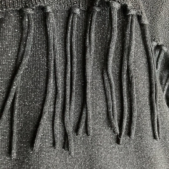 Tunic sweater black metallic sweater White House BM On Off shoulder fringed look - Picture 15 of 16